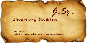 Jávorszky Szabina névjegykártya