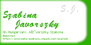 szabina javorszky business card